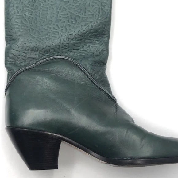 EUC [Smyth Bros] Italian Leather Designer Womens Cowboy Boots - Low Heel Sz 36.5 - Picture 7 of 11